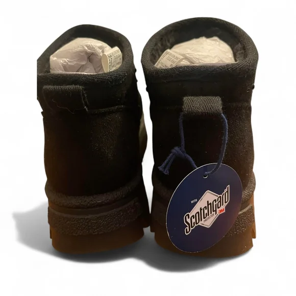 White Mountain “Tomas” Faux Fur Lined Studded Ankle Booties – Black Faux Suede - Picture 3 of 3